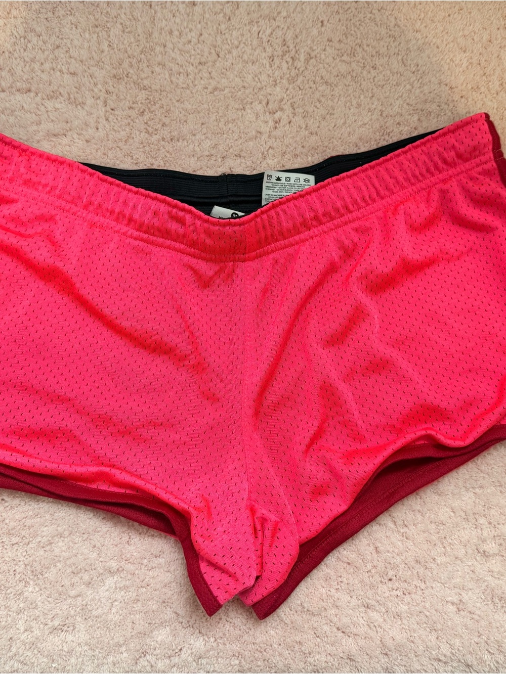 Nike Women's Neon Pink Athletic Mesh Shorts